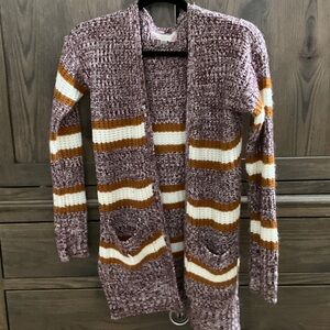 Pink Rose Multicolor Striped Cardigan